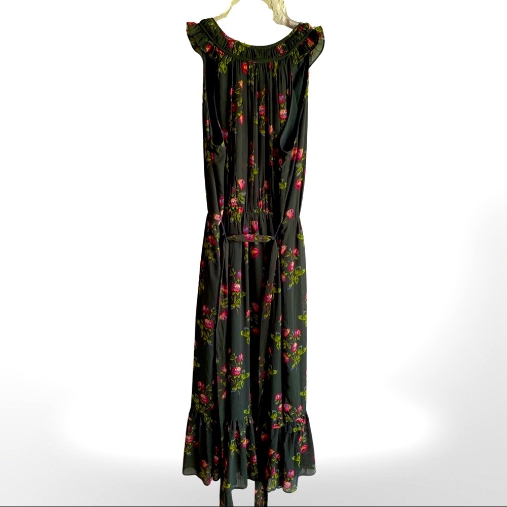 🦋HP!🦋J. Crew | Point Sur | High-Neck | Green Floral w/ Ruffle Dress | 4 | NWT - Picture 7 of 16